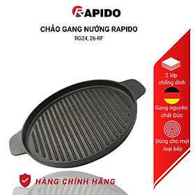 Mua Chảo gang nướng chống dính Rapido size 24  26 dùng bếp gas  hồng ngoại  từ  than - Hàng chính hãng - 26CM