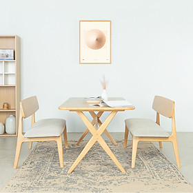 Mua Bộ Bàn Ăn Gỗ Cao Su Tự Nhiên MOHO VLINE 601/ 2 Ghế Băng Tựa