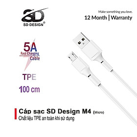 Mua Cáp sạc Micro  SD DESIGN M4 - sạc ổn định  chất liệu PC cao cấp  an toàn khi sử dụng  bảo hành 1 đổi 1