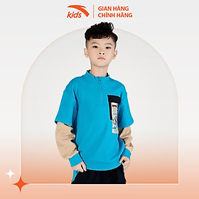 Áo nỉ thời trang bé trai Anta Kids cổ cao khóa zip, chất nỉ da cá 352239741-2