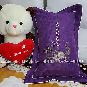 Mua (GIẢM GIÁ) Vỏ Gối Thêu Hoa Vải Satin Mẫu Đẹp (Được chọn thêm mẫu
