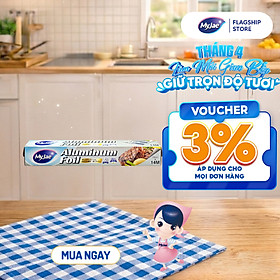 Giấy Bạc Màng Nhôm MyJae Đài Loan Để Bảo Quản, Nướng Thức Ăn, Bọc Thực Phẩm 30cm x 14m