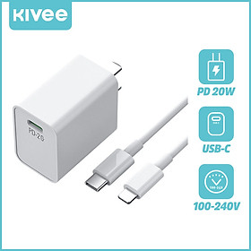 Mua Cốc sạc KIVEE PSD01 PD 20W Sạc Nhanh 3.0 TYPE C - Có Kèm Dây Sạc Nhanh - Bảo Hành 12 Tháng