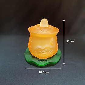Mua CHUNG NẮP SEN LƯU LY VÀNG CAO 8CM 10CM 11CM