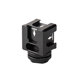 Universal Aluminium Alloy Cold Shoe Camera Mount Adapter with 4 Cold Shoe Mount 1/4 Inch Screw Mount for Microphone LED