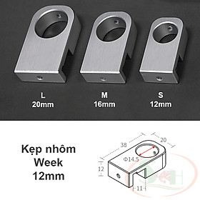 Kẹp nhôm Week CNC giữ ống in out 12, 16, 20 mm dây ống lọc thùng bể cá tép thủy sinh
