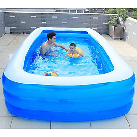 Mua Bể bơi phao cho bé swimming pool KT 150*105*55cm (tặng bơm điện  1 lọ keo và 2 miếng dán)