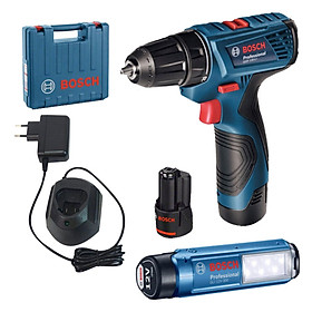 Combo Máy Khoan Pin Bosch GSR 120-LI + Đèn Pin Bosch GLI 120-LI