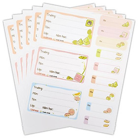 Nhãn Vở Bánh Việt 3 Ô Kèm Sticker - The Sun (15 Nhãn)