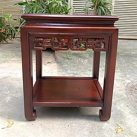đôn gỗ vuông kê tượng - bình hoa 40cm