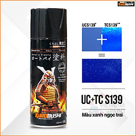 COMBO Sơn xịt Samurai Kurobushi - MÀU XANH NGỌC TRAI Suzuki UC+TC S139 (400ml)