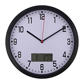 Modern Minimalist Wall Clock with Date and Temperature Large Display Clocks
