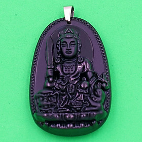 Mặt Phật Văn Thù Bồ Tát thạch anh đen 4.3cm