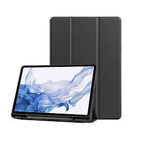 Bao da dành cho SamSung Galaxy Tab S7, Tab S8, Tab S6 Lite P610/P615, Tab S6 Lite 2022 P613/P619 Leather Smart Case dạng cuộn có ngăn để bút