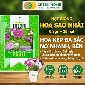 Hạt Giống Hoa Sao Nhái Mix Greenhome, Gói 0,3gr~35 hạt, Sai Hoa, Màu Rực Rỡ, Dễ Trồng Quanh Năm, Nảy Mầm Cao H02