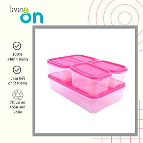 Mua Combo 4  hộp nhựa đựng thực phẩm Hàn Quốc - Set 03 - Màu Hồng