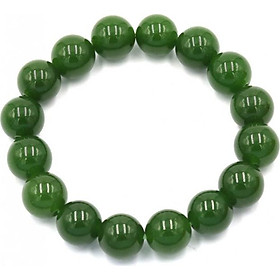 Vòng tay chuỗi hạt đá thạch anh xanh rêu 12 ly 16 hạt - Hợp mệnh Mộc, mệnh Hỏa