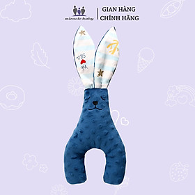 Gấu bông đồ chơi Miraclebaby dành cho bé tai thỏ có âm thanh vải mềm siêu đáng yêu