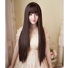 Tóc giả nữ Hàn Quốc nguyên đầu cao cấp làm bằng tơ mềm mượt như tóc thật + tặng kèm lưới ONLINE SHOPPING_1102