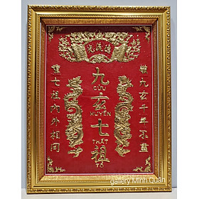 Mua Liễn thờ gia tiên đồng vàng nguyên chất- Cửu Huyền Thất Tổ ( chữ Hán KT 50*65cm)