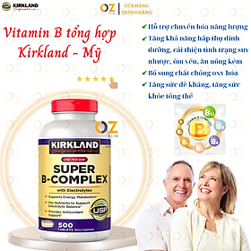 Vitamin B Kirkland Super B-Complex hỗ trợ chuyển hóa năng lượng, tăng hấp thụ dinh dưỡng, cải thiện suy nhược, thêm chất chống oxy hóa - OZ Slim Store