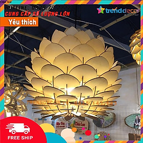 Đèn gỗ hoa cúc vạn thọ DIY Đèn gỗ thả trần gia công trang trí nhà và decor quán cafe bền đẹp, độc, lạ hiện đại TRENDDECO