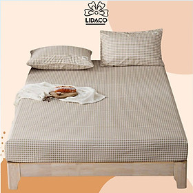 Bộ ga giường cotton Tici kẻ LIDACO cao cấp (Nhiều mẫu lựa chọn)