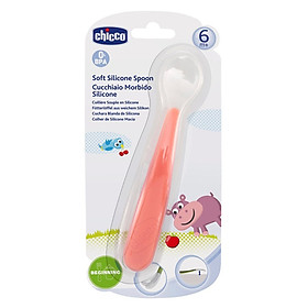 Thìa Ăn Silicone Chicco (6M+) - Đỏ
