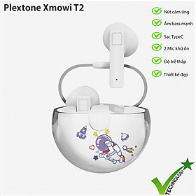 Tai nghe true wireless earbuds Plextone xMowi T2 - Điều khiển cảm ứng - Sạc Type C - Âm bass mạnh mẽ - Pin trâu - Mic khử ồn - Độ trễ thấp - Thiết kế đẹp - Hàng Chính Hãng