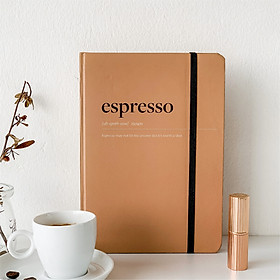 Sổ tay Crabit Notebuck Coffeeine - Espresso ruột Dotgrid 180 trang (14.5 x 20.8 cm)