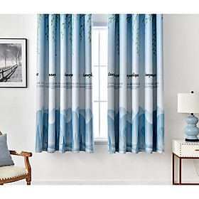Mua RÈM TREO CỬA NHIỀU HỌA TIẾT CHIỀU CAO 2M (NHIỀU KÍCH THƯỚC  VẢI DÀY ĐẸP ) MẪU SÔNG NÚI XANH
