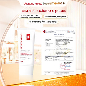 Kem chống nắng Sắc Ngọc Khang 50g giúp chống nắng hiệu quả với chỉ số SPF50, PA++++