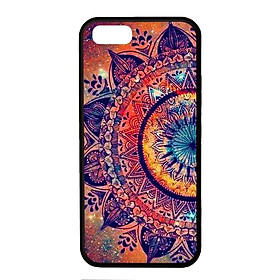 Ốp lưng dành cho điện thoại Iphone 5/5s Hoạ Tiết Mandala Đen Cam