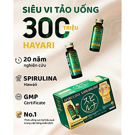 Siêu vi tảo uống 300 triệu Hayari Spirulina hộp 10 chai x 50ml