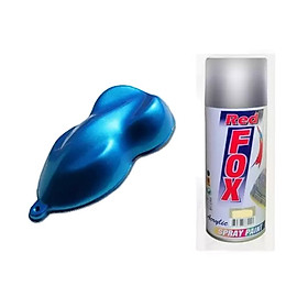 Sơn xịt Redfox nhũ ánh kim 228 vàng gold / 234 xanh lá / 235 xanh da trời / 236 đỏ / 400 bạc tạo hiệu ứng nhũ kim loại lấp lánh dưới nắng hoặc ánh sáng, dùng trang trí: bàn ghế, đồ chơi, xe máy, xe đạp...