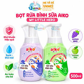 Nước Rửa Bình Sữa Và Rau Củ Quả Aiko 500ml - Dạng Bọt, An Toàn, Tiện Lợi