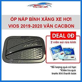 Ốp nắp bình xăng Vios 2019-2020 vân cacbon chống trầy trang trí ô tô
