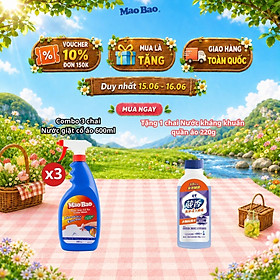 Combo 03 Chai Nước Giặt Cổ Áo Mao Bao 600ml
