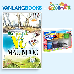 Sách Bí Quyết Vẽ Màu Nước (Tái Bản) + Hộp 8 Màu Vẽ Poster Paint 20ml - Vanlangbooks x Colormate