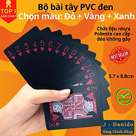 Bộ Bài Tây Nhựa PVC Nền Đen Cao Cấp Chọn Màu – Bài Tây Đen Poker Chống Nước – Chính Hãng miDoctor