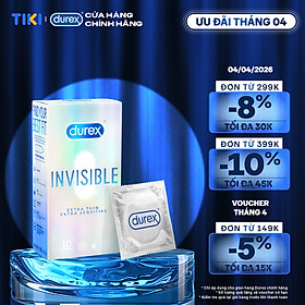 Bao cao su Durex Invisible Extra Thin Extra Sensitive 1 Hộp 10 Bao