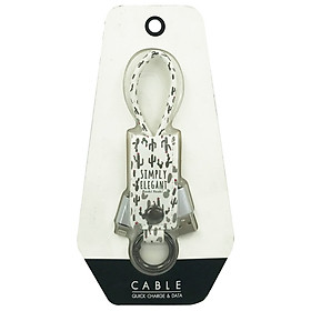 Móc Khóa Kèm Sạc Điện Thoại + USB Iphone Moshi Moshi - Xương Rồng - Màu Trắng