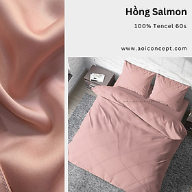 Bộ Chăn Ga Gối 4 Món Lụa Tencel Size 1m8 x 2m Trơn Nhiều Màu À Ơi Concept cao cấp Hàn Quốc