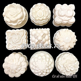 Bộ khuôn rau câu trung thu màu trắng loại 10 cm – Mã số 1184