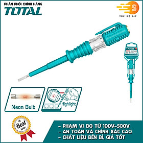 Bút thử điện kỹ thuật số 100-500V TOTAL THT292201 và THT291408 - nhỏ gọn