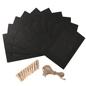 10PCS 6 Inch Creative Kraft Paper Photo Frame Hanging Pendant with Clip & Hemp Rope Decoration