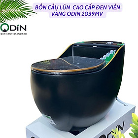 Mua BỒN CẦU TRỨNG CAO CẤP ĐEN VIỀN VÀNG ODIN 2039DV