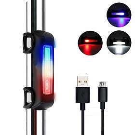 Hình ảnh Đèn Led Xe Đạp, Đèn Hậu Cảnh Báo Xe Đạp Gắn Phía Sau Siêu Sáng Có Sạc Điện USB Chống Nước Giúp Đạp Xe An Toàn Ban Đêm 3 Màu Nhiều Chế Độ - Hàng Chính Hãng