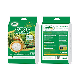 Gạo hữu cơ SEPON - Giống ST25 - Gạo ngon nhất thế giới. 5kg - Canh tác tại Quảng Trị