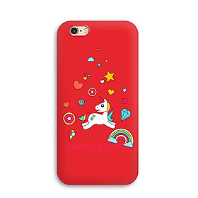 Ốp lưng dẻo cho điện thoại Iphone 6 / 6S - 0551 HAPPY03 - Họa tiết in nổi - Màu Đỏ - Hàng Chính Hãng